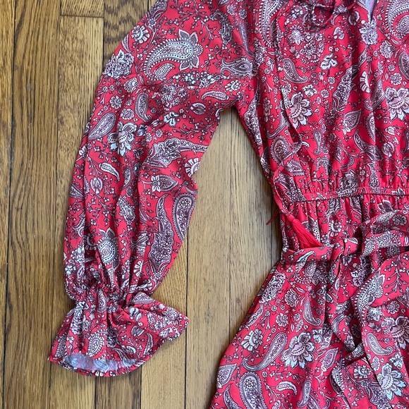Flying Tomato Red Paisley Long Sleeve Dress - Picture 3 of 4